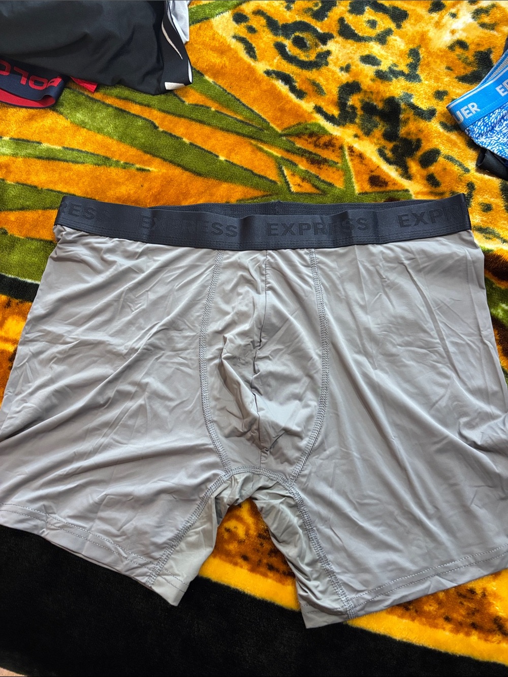 Express Men’s Boxer Briefs - Gray with Black Waistband